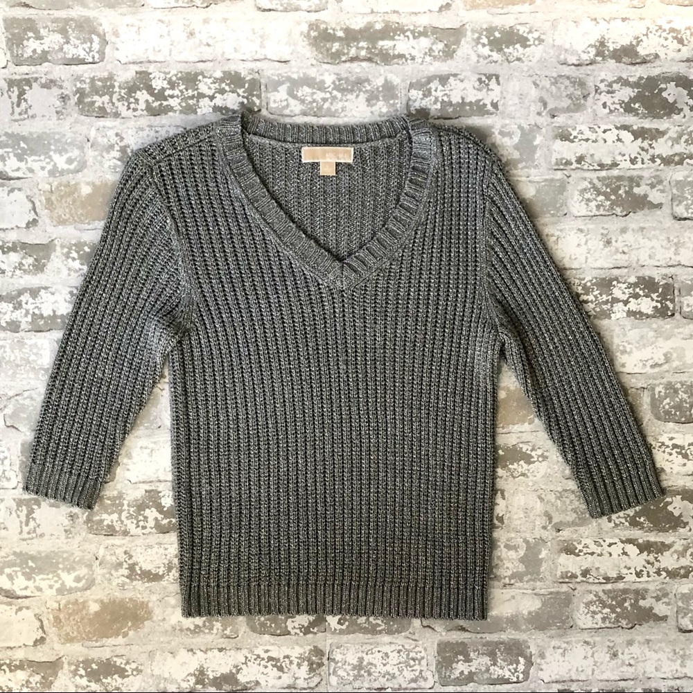 Michael Kors Metallic V-Neck Sweater - Excellent Condition